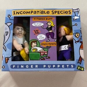 Mary Meyer Incompatible Species Finger Puppets Fitness Buff vs Couch‎